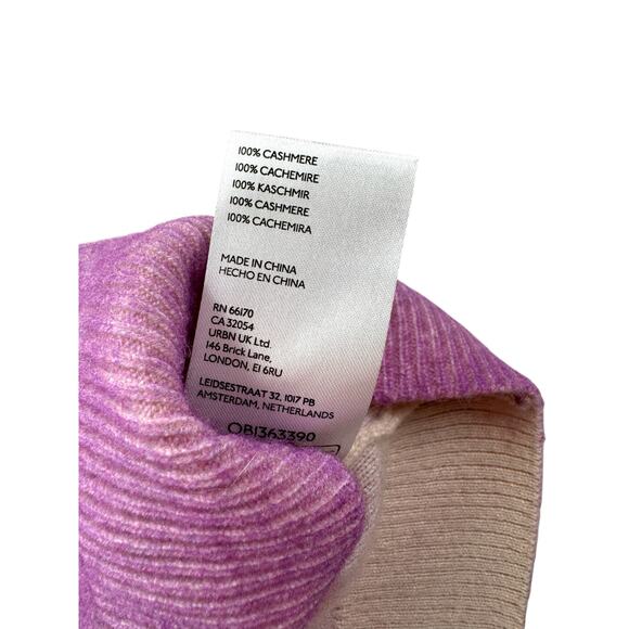 Pilcro Alani Mock Neck Cashmere Sweater XS Floral Purple Pink Boxy Relaxed - Picture 7 of 7